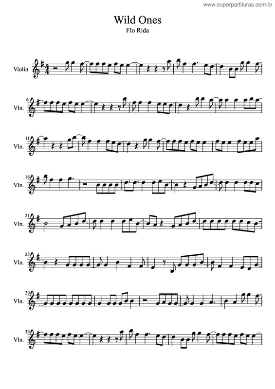 Partitura da música Wild Ones