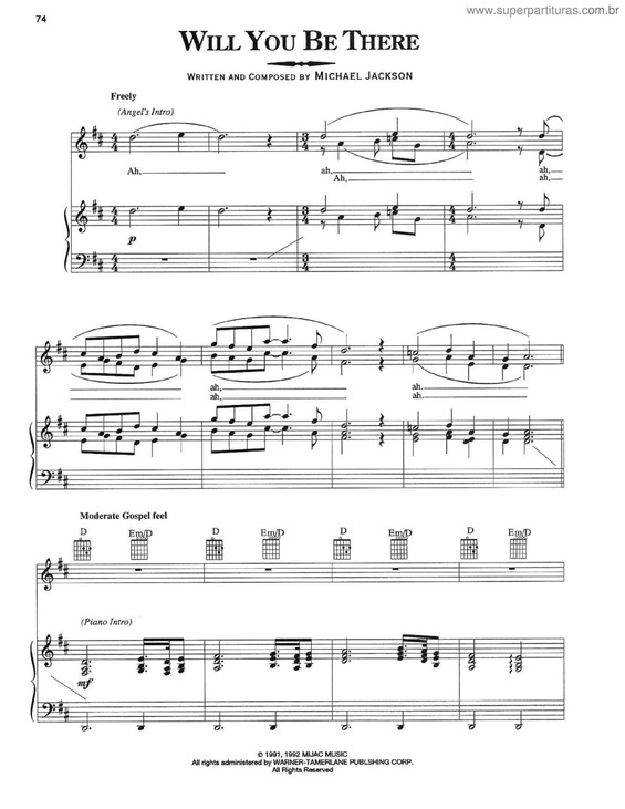 Partitura da música Will You Be There
