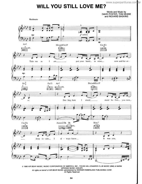 Partitura da música Will You Still Love Me?