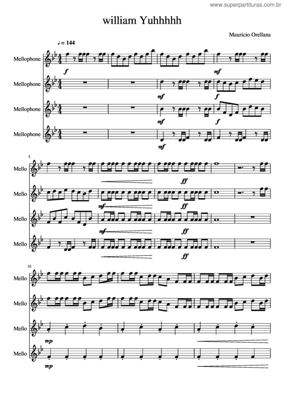 Partitura da música William Yuhhhhh