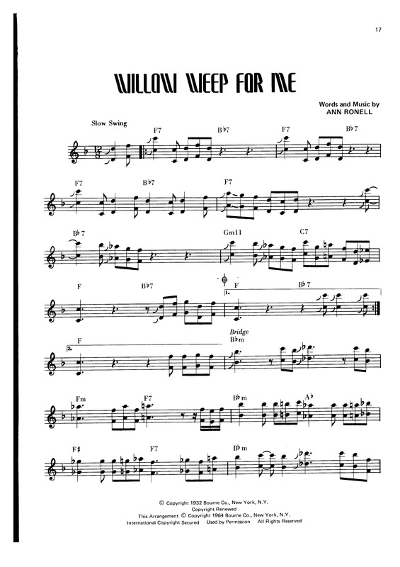 Partitura da música Willow Weep For Me v.6