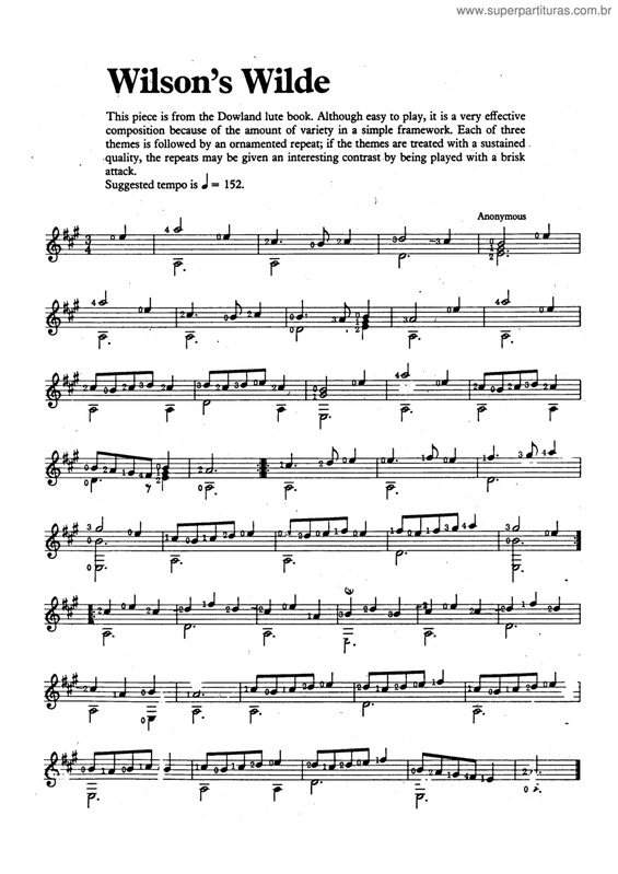 Partitura da música Wilson's Wilde