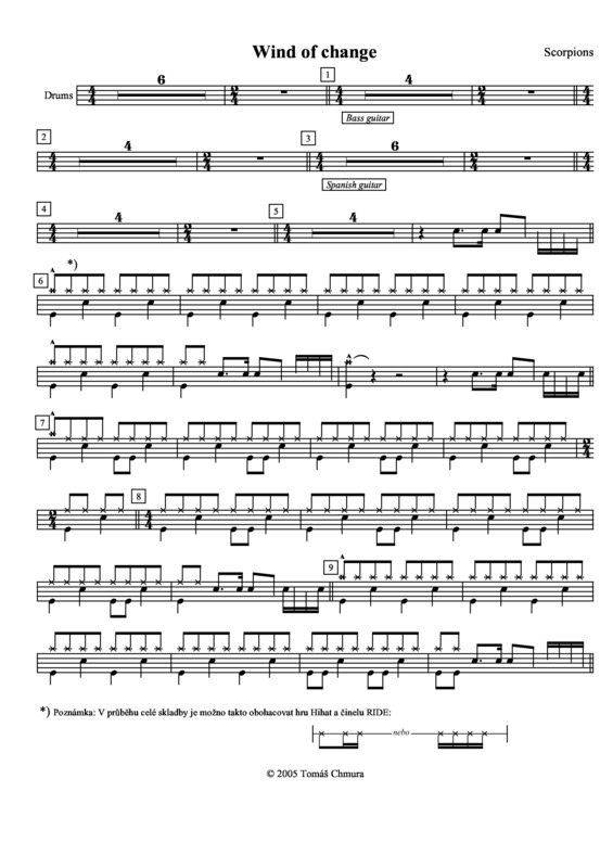 Partitura da música Wind of Change v.2