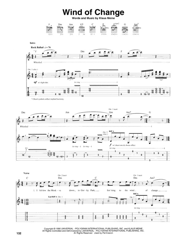 Partitura da música Wind Of Change v.3