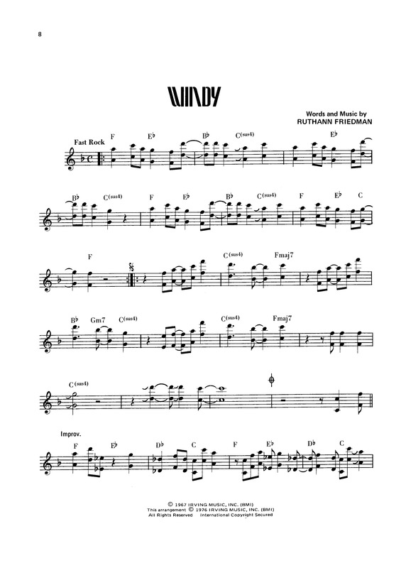 Partitura da música Windy