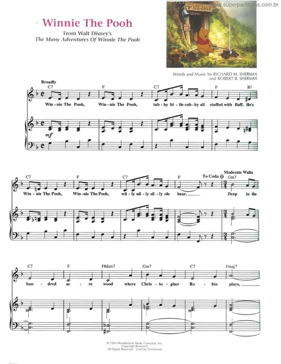 Partitura da música Winnie The Pooh