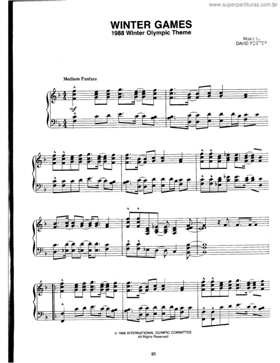 Partitura da música Winter Games