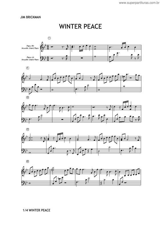 Partitura da música Winter Peace