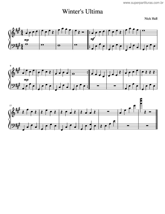 Partitura da música Winter`S Ultima