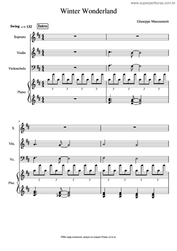 Partitura da música Winter Wonderland v.3