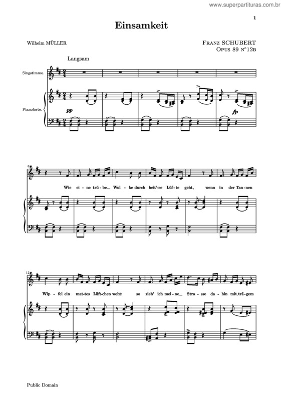 Partitura da música Winterreise