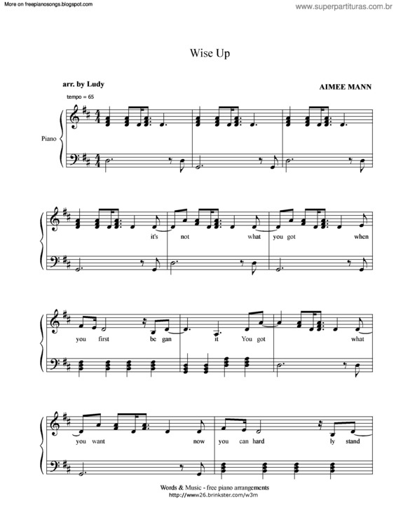 Partitura da música Wise Up v.4