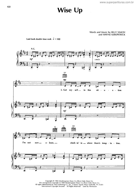 Partitura da música Wise up