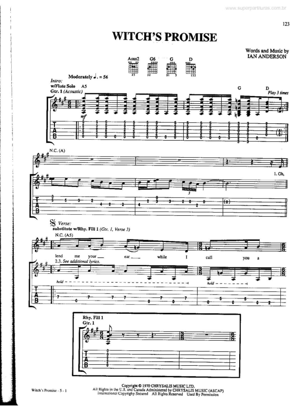 Partitura da música Witch`s Promise