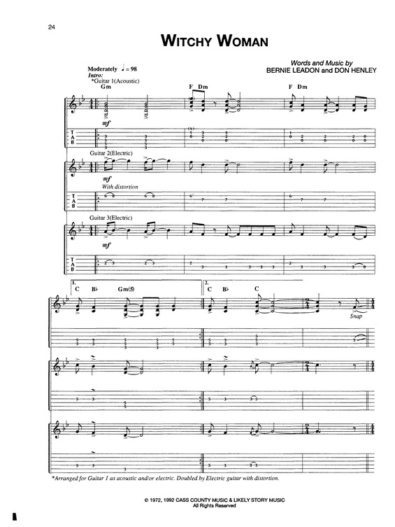 Partitura da música Witchy Woman