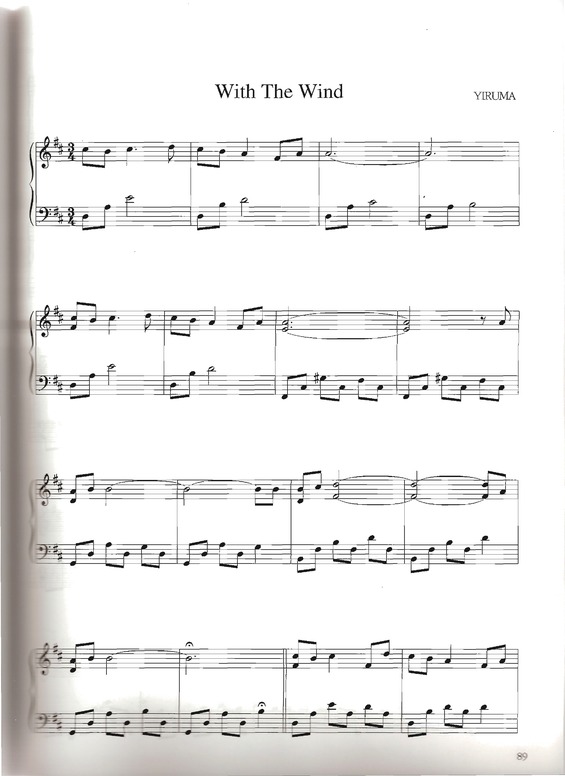 Partitura da música With The Wind