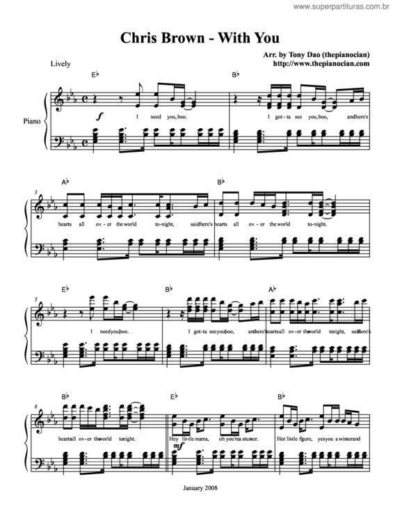 Partitura da música With You v.2