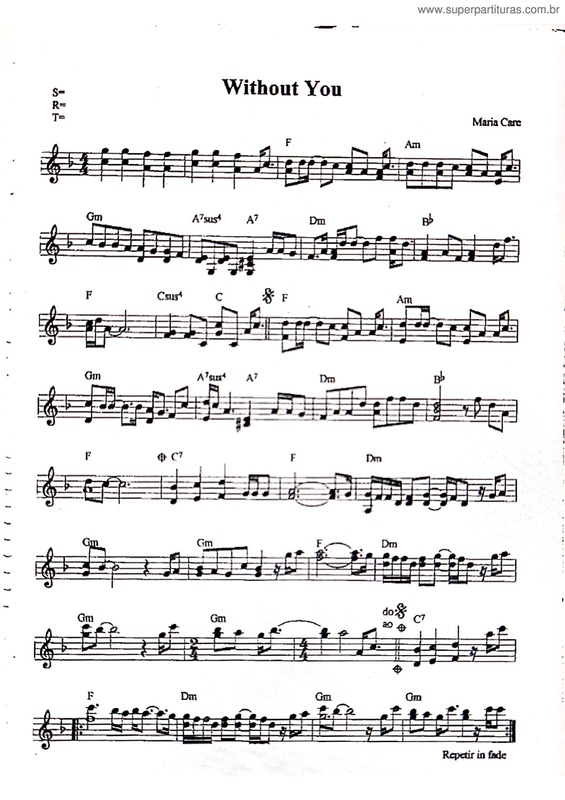 Partitura da música Without You v.16