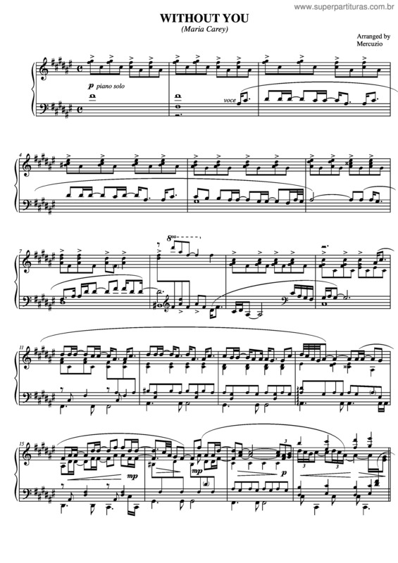 Partitura da música Without You v.7