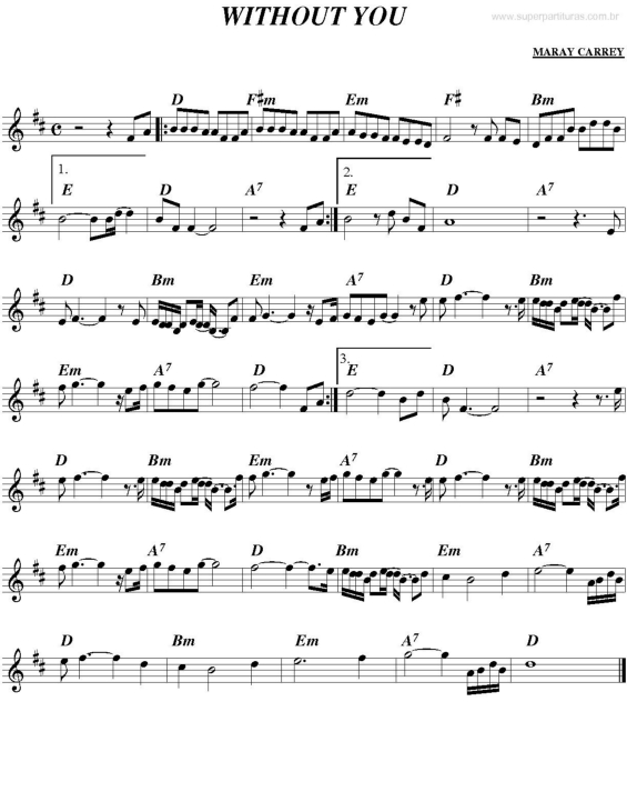 Partitura da música Without You