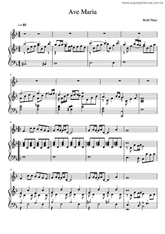 Partitura da música Wolf Péter – Ave Maria