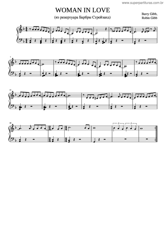 Partitura da música Woman In Love – Barbra Streisand Woman In Love