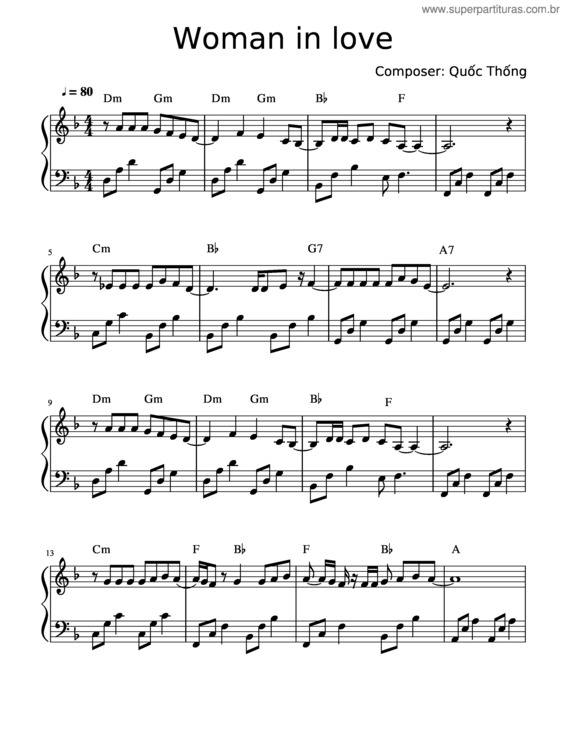 Partitura da música Woman In Love – Barbra Streisand
