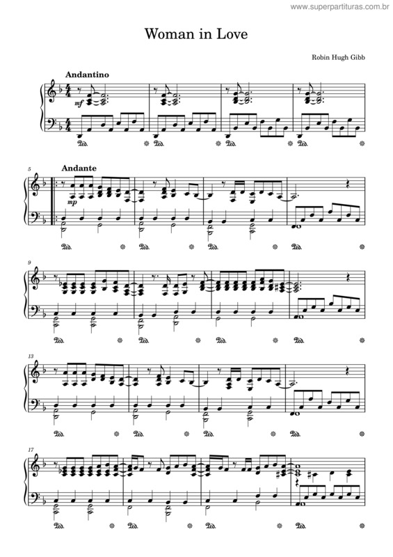 Partitura da música Woman In Love – Robin Hugh Gibb