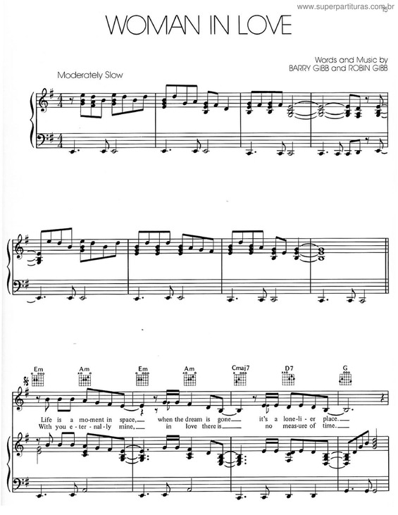 Partitura da música Woman In Love v.2