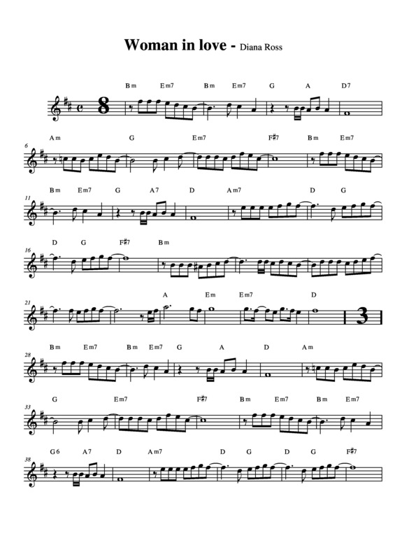 Partitura da música Woman in Love v.5