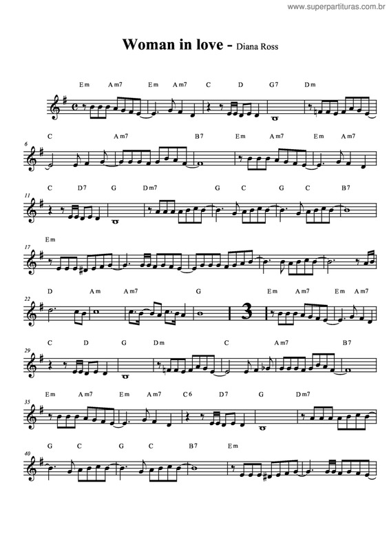 Partitura da música Woman In Love v.7