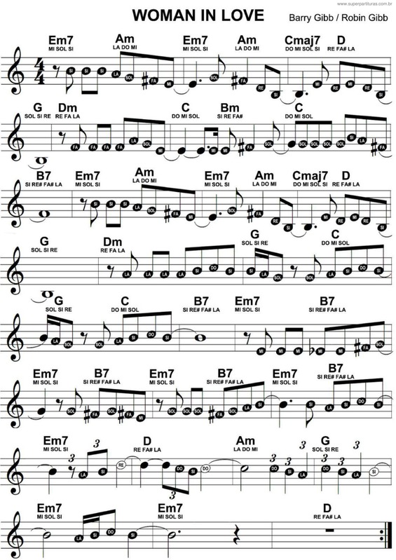 Partitura da música Woman In Love v.9