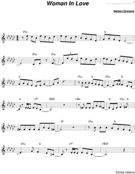 Partitura da música Woman In Love