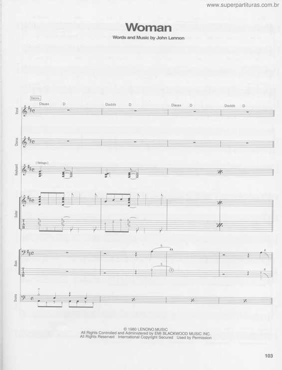 Partitura da música Woman v.2