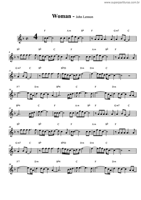 Partitura da música Woman v.3