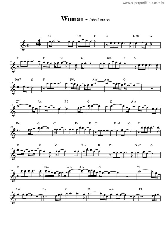 Partitura da música Woman v.4