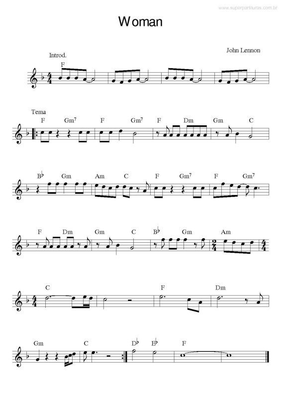 Partitura da música Woman