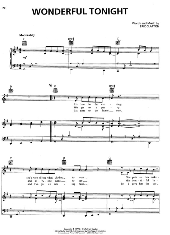 Partitura da música Wonderful Tonight v.5