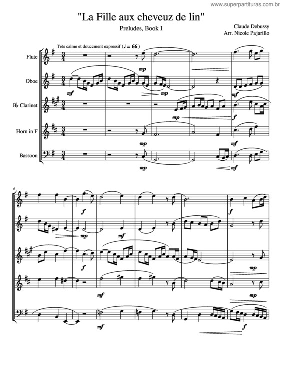 Partitura da música Woodwind Quintet Score Assignment