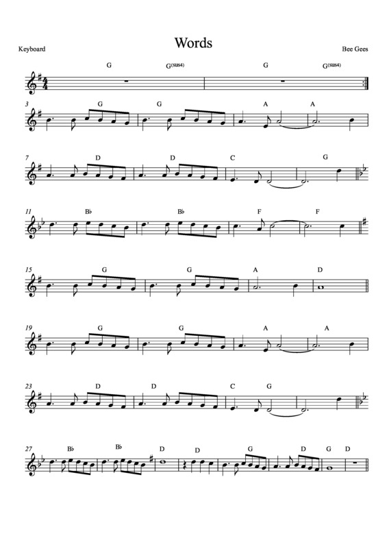 Partitura da música Words v.10