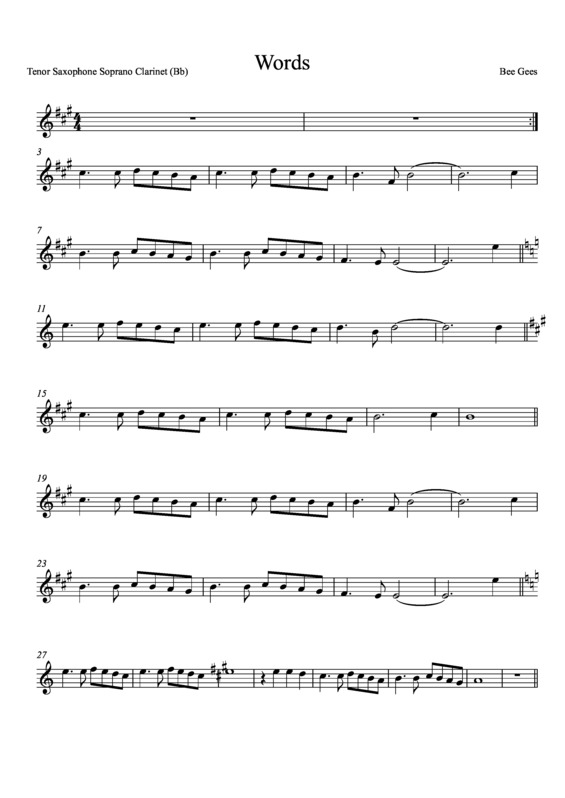 Partitura da música Words v.11