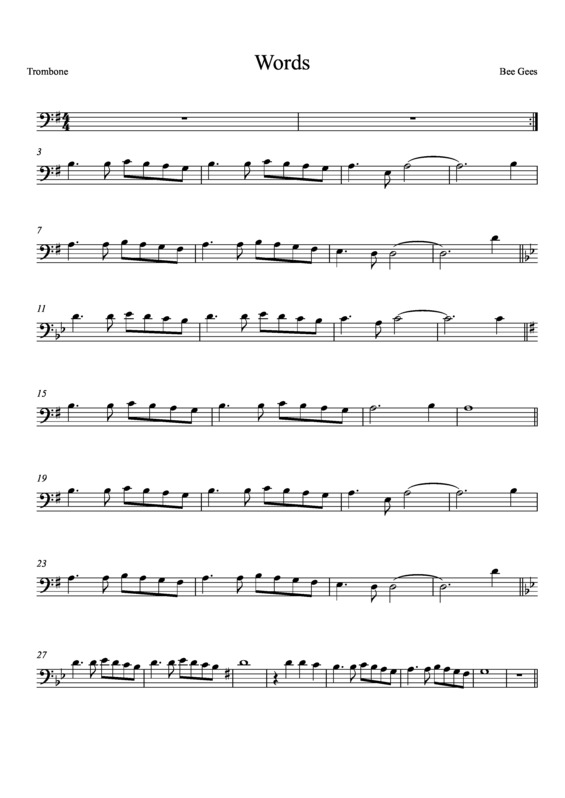 Partitura da música Words v.12