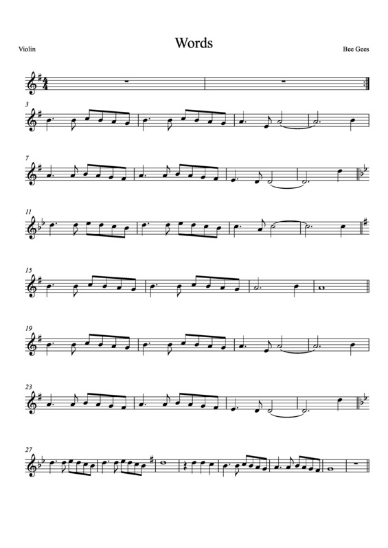 Partitura da música Words v.13