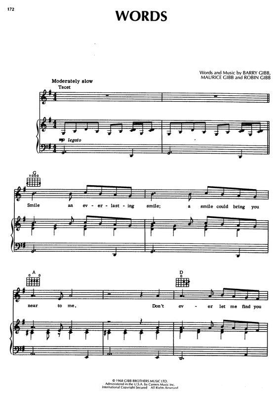 Partitura da música Words v.4