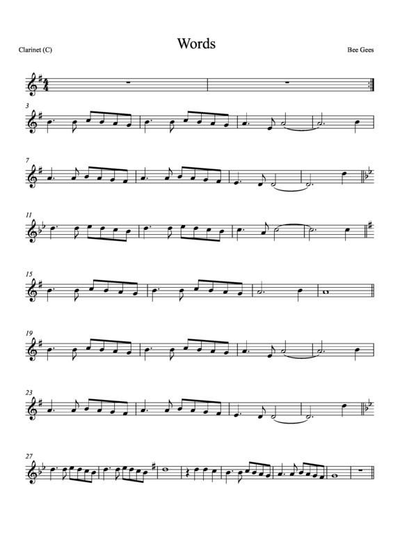 Partitura da música Words v.7