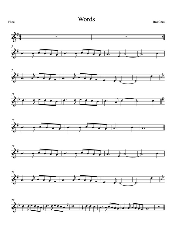 Partitura da música Words v.8