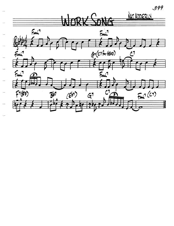 Partitura da música Work Song v.4