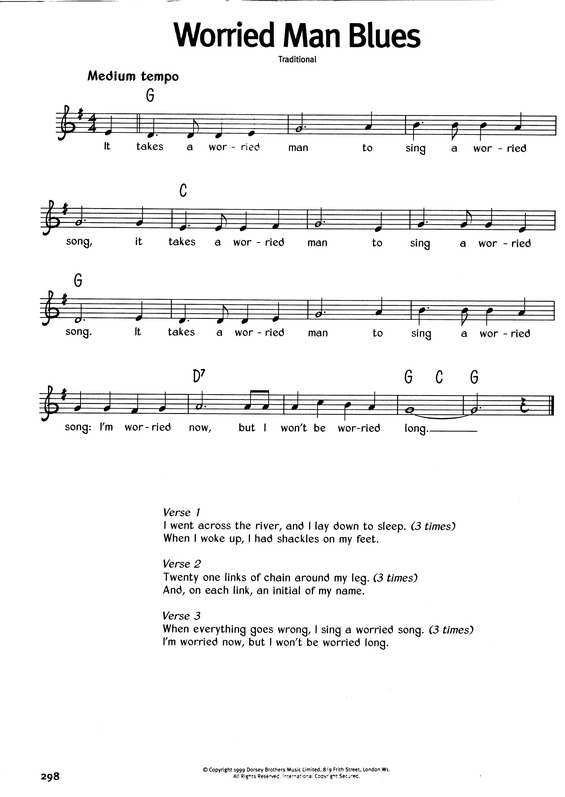 Partitura da música Worried Man Blues