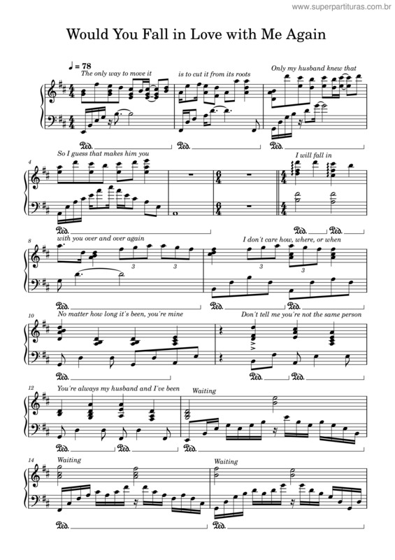 Partitura da música Would You Fall In Love With Me Again