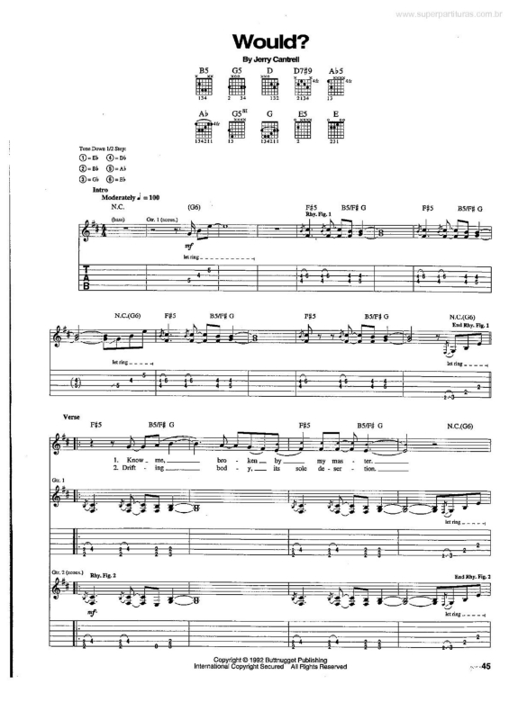 Partitura da música Would